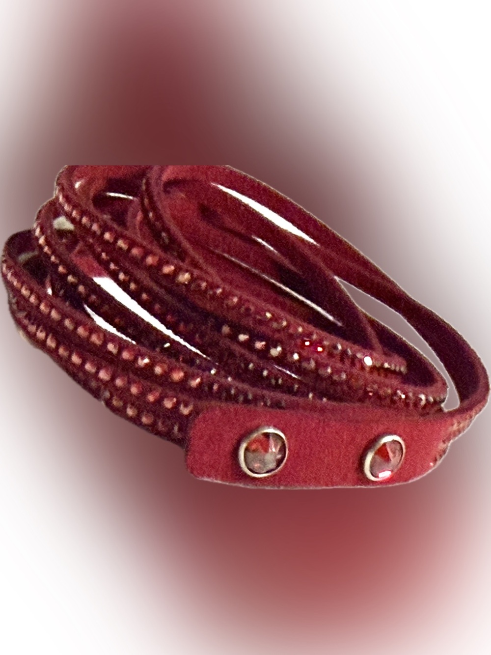 Touchstone Crystal Red Swarovski Multi-Wrap Bracelet, Adjustable length